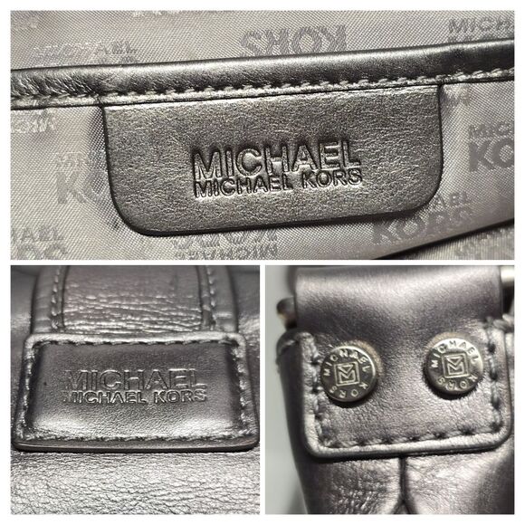 Michael Kors Gunmetal Pewter Leather Hobo Bag - Picture 5 of 8